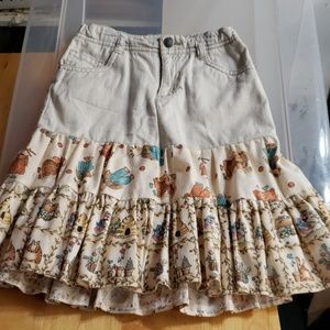 Handmade sz 6/6x tan ruffled skirt new